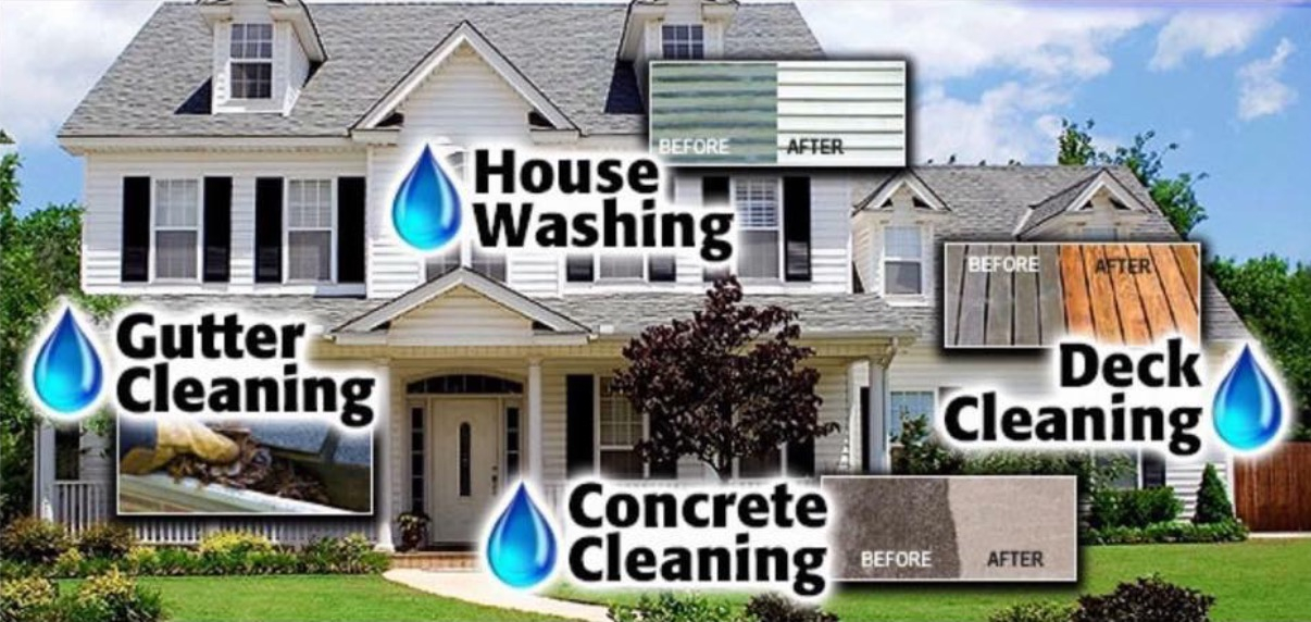A collage of different types of cleaning and washing.
