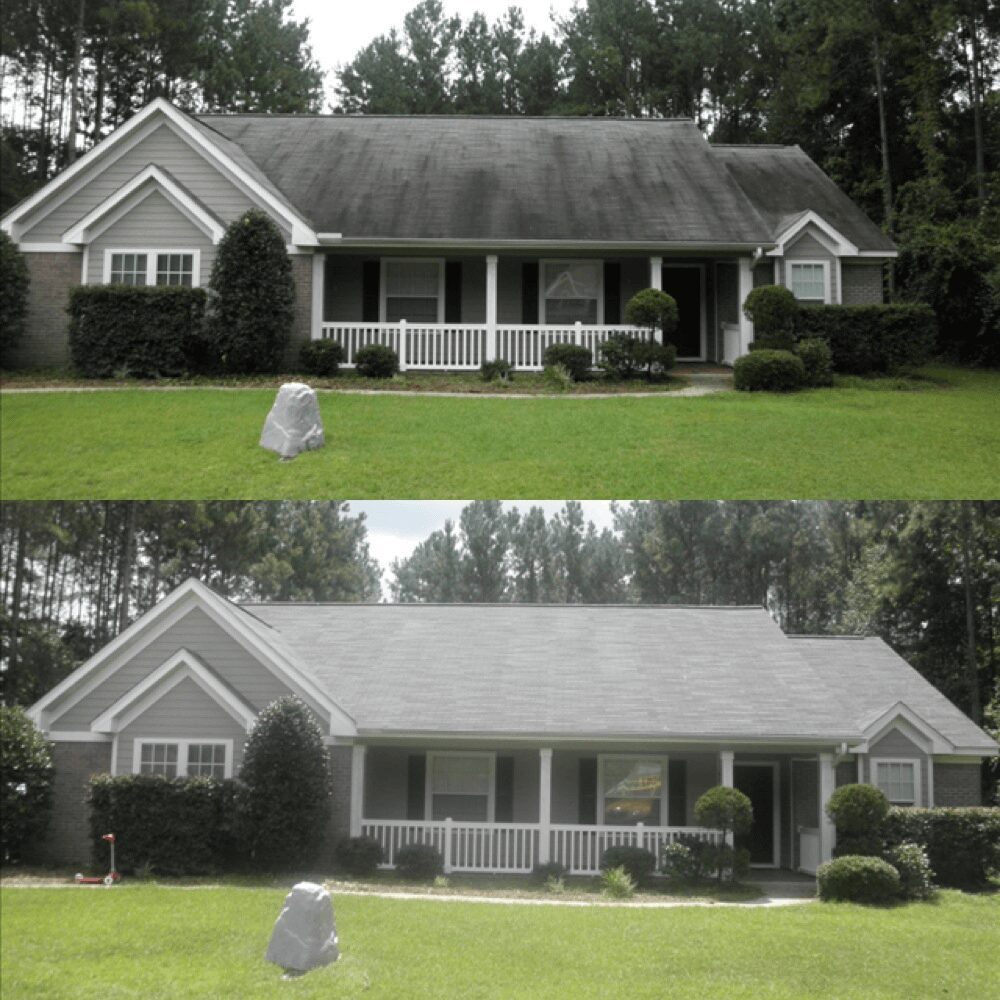Collage image of before and after cleaning of a house